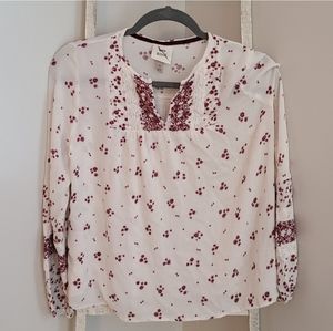 Knox Rose XS floral lace embroidered boho top